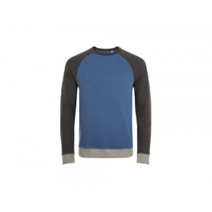 SWEAT TRICOLOR SANDRO AZUL ARDÓSIA/CINZA MATIZADO